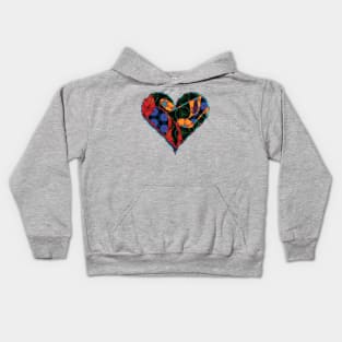 Music Note Patterned Heart Kids Hoodie